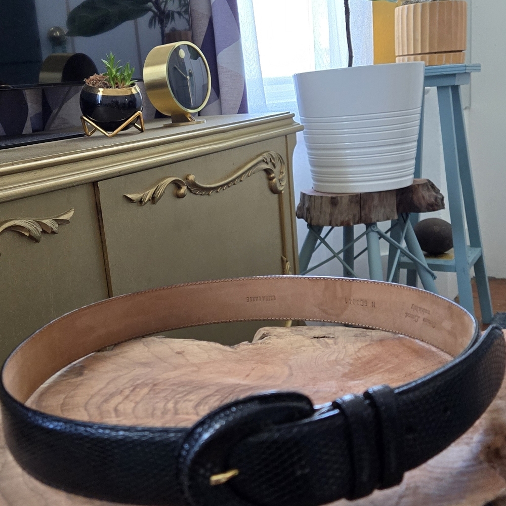 TAKASHIMAYA New York  Genuine Lizard Skin Leather Belt ( unisex)